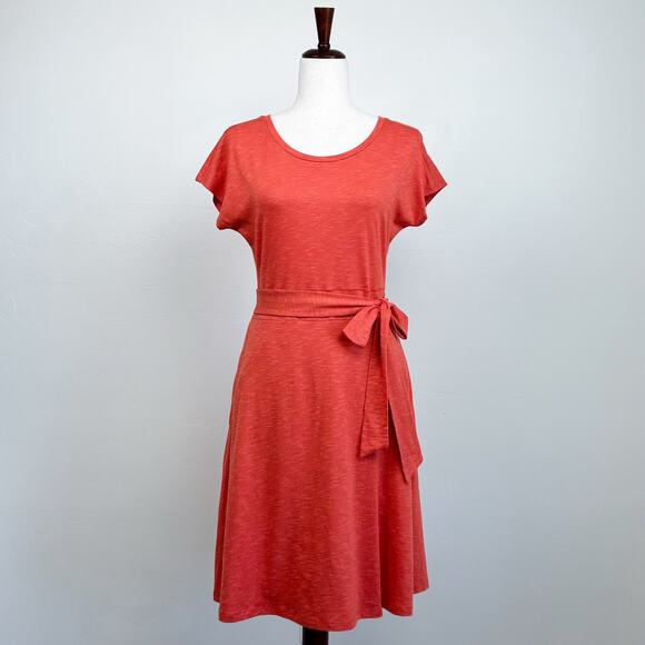 Toad&Co Dresses & Skirts - Toad & Co. Orange Organic Cotton Tencel Cue Wrap Dress